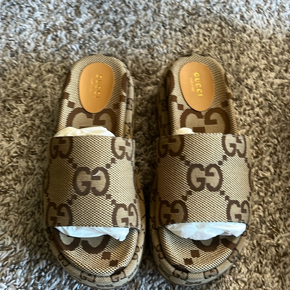 Gucci Camel Platform Sandal
